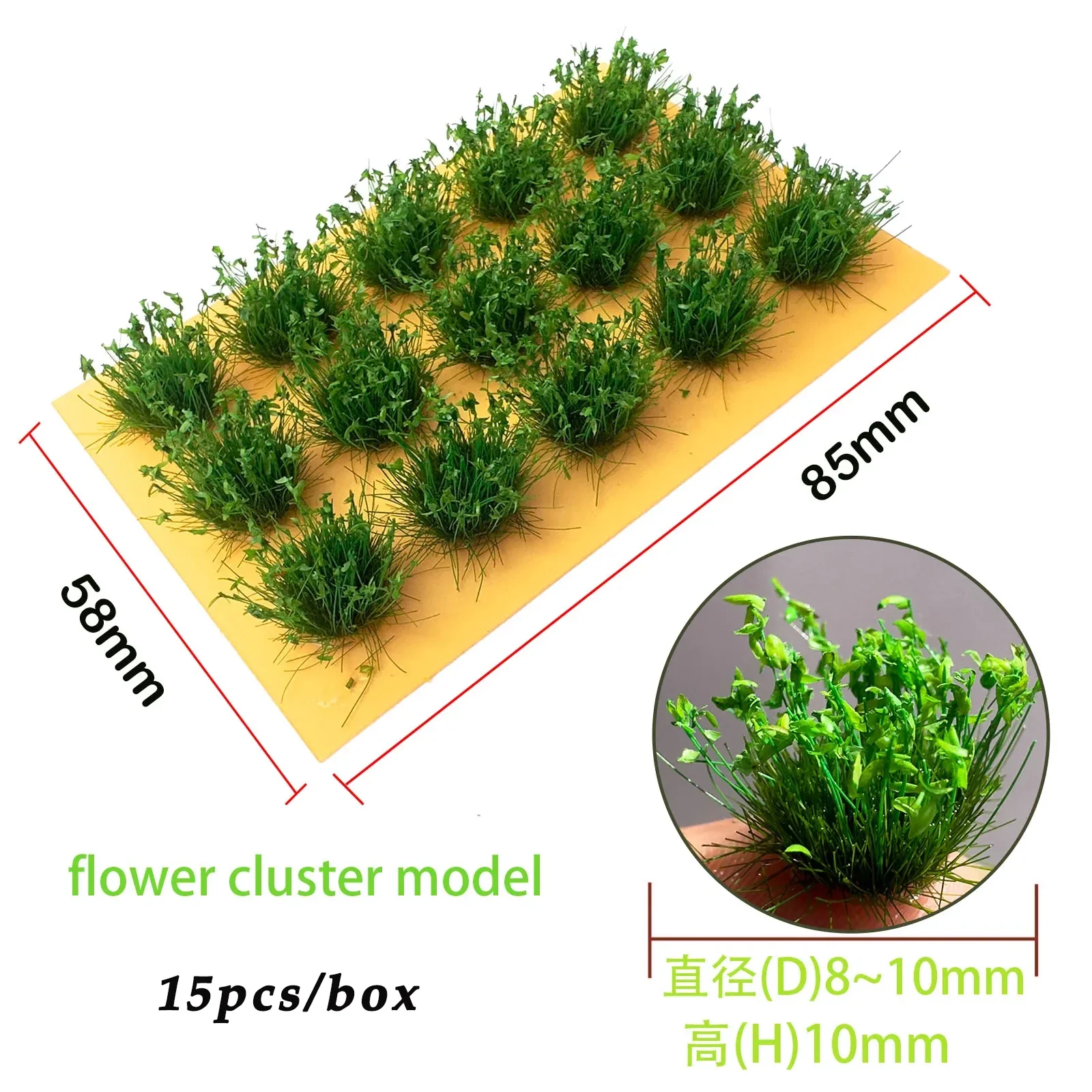 15 pçs simulação flor grama cluster mini plantas modelo ho n escala cena militar diy modelo fazendo trem ferroviário layout diorama