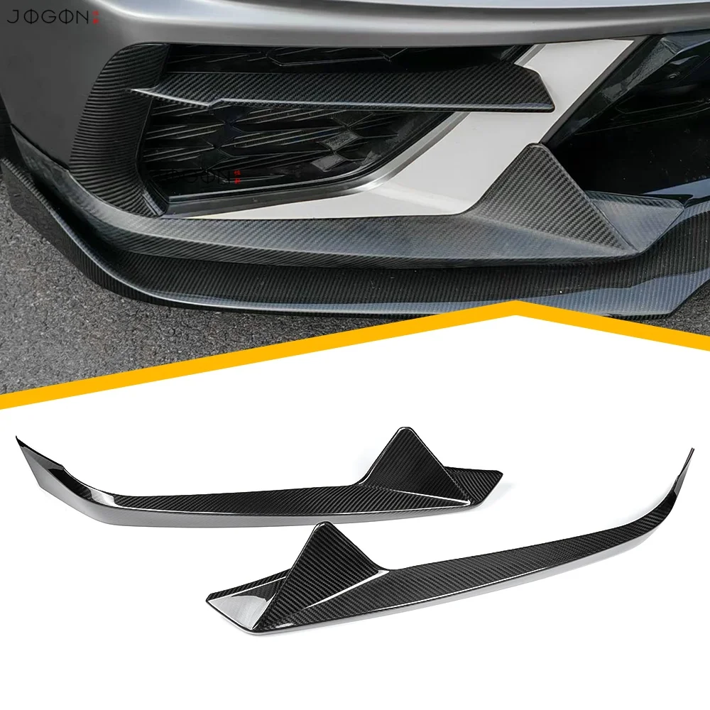 

For Chevy Corvette C8 Stingray Coupe Convertible Z51 2020-2026 Real Carbon Fiber Front Bumper Splitter Cover Trim Car-styling