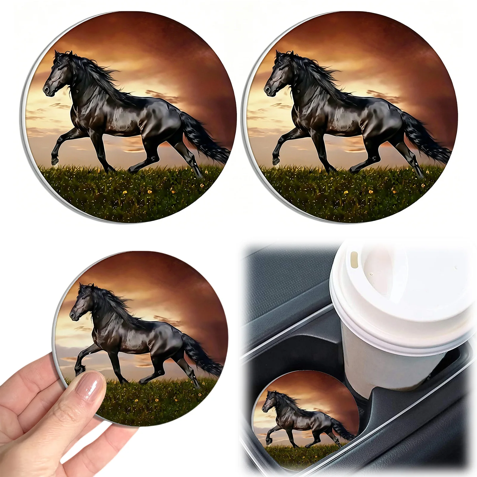 2 Pack Car Cup Holder Coasters Car Accessories Interior Decor Automotive Cup Holder Coasters Gifts for Women Men Mom
