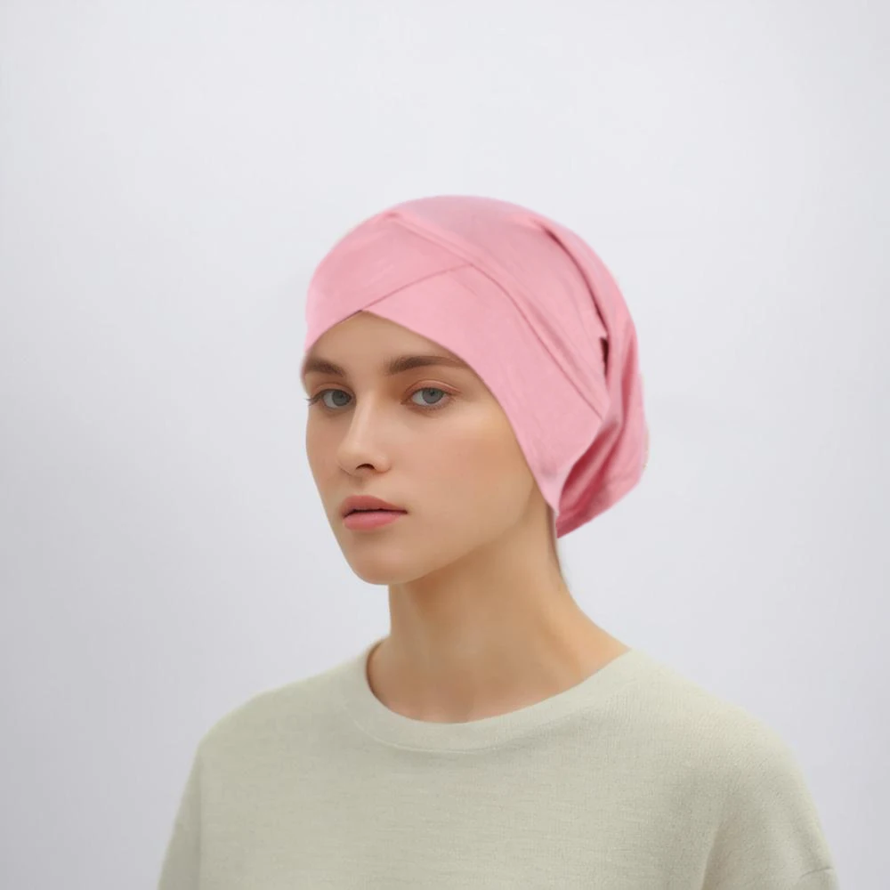 RIMAIRE Hijab musulmano modale di colore puro per le donne cappello Hijab a secchiello quadrato cappello interno in cotone istantaneo Hijab elastico e confortevole