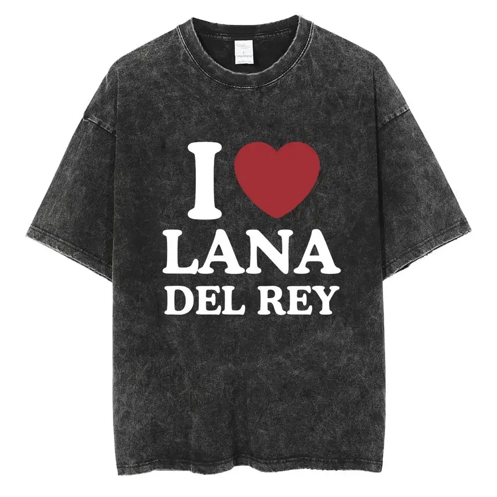 Vintage Washed Lana Del Rey Pure Cotton T Shirt Men Women High Quality Oversized  Short Sleeve T-shirts Cotton Tees Streetwear