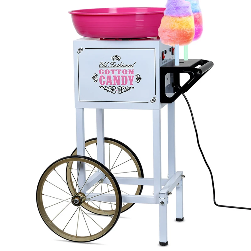 Cotton Candy Machine High-power Commercial Fancy Electric Mobile Stall Cart Color Cotton Candy Machine