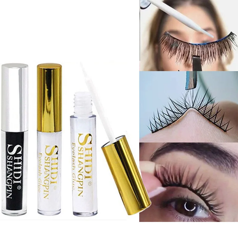 Forte cola adesiva cílios impermeável Quick Dry False Eye Lashes Sticky Clear Black Color Maquiagem cílios Extensão Cola