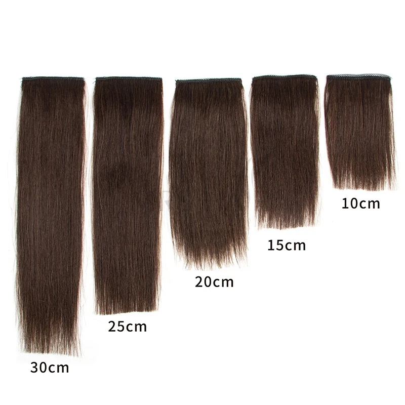 MRSHAIR Clip per capelli umani veri nelle estensioni Invisibili e senza cuciture Aggiungi volume superiore/laterale per capelli corti 10-30 cm # 02 Parrucchino