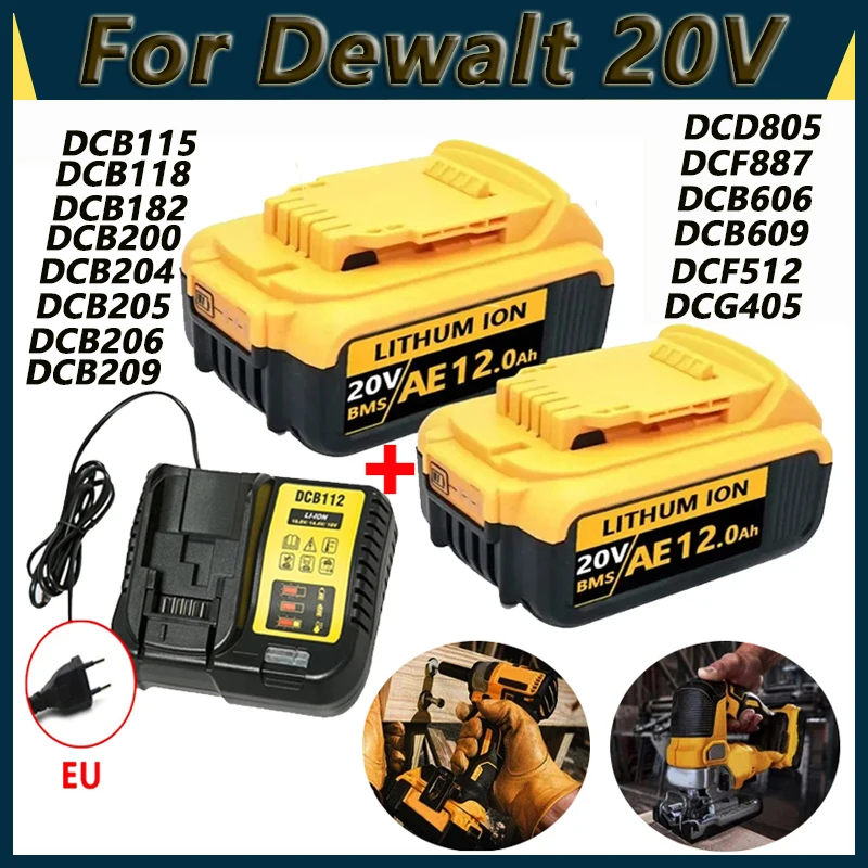 Nuovo per batteria al litio Dewalt 18V/20V batteria al litio universale ricarica rapida DCB115 DCB118 DCG405 DCF512 DCD805 DCF887 batteria