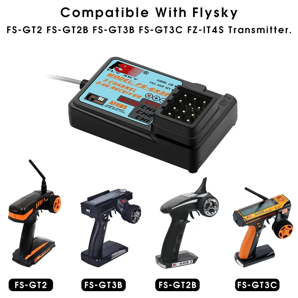 GLOBACT Flysky GR3E Receiver 2.4G Waterproof FS-GR3E 3CH Receiver for FS-GT2 FS-GT2B FS-GT3B FS-GT3C FZ-IT4S RC Car Boat