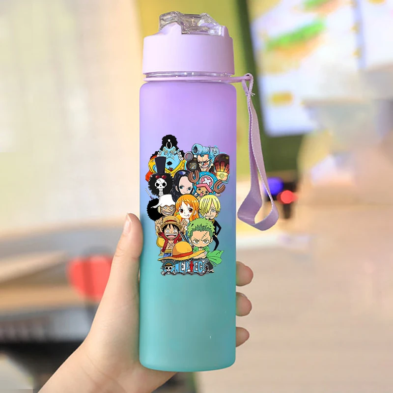 

Цельная чашка для воды, 750 мл, большая емкость, портативное спортивное стекло для воды, модная бутылка для воды в стиле аниме для мальчиков и девочек, кавайный чайник, подарок