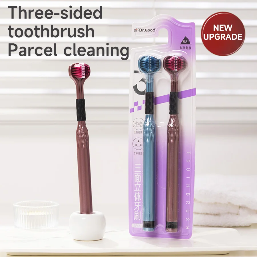 3D Manual Toothbrush Three Sided U-shaped Soft Toothbrush for Comprehensive Oral Cleaning for Adults, Men and Women, Couple