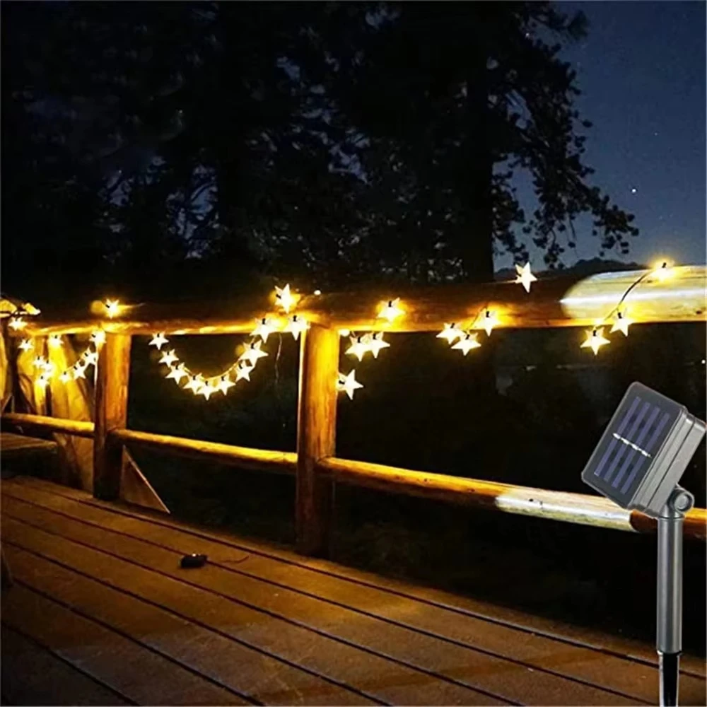 LED Star Fairy Solar Lamp Outdoor String Lights Power Garden Fairy Garlands for Christmas Wedding Decor