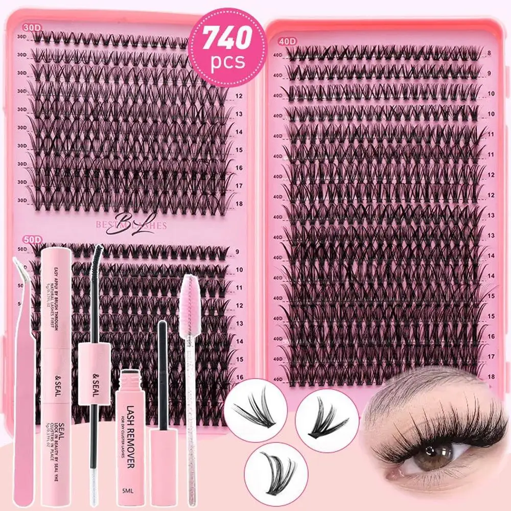 740-clusters-cilios-posticos-cola-pincas-kit-de-ferramentas-de-aplicacao-de-cilios-30d40d-segmentado-extensao-de-cilios-livro-maquiagem