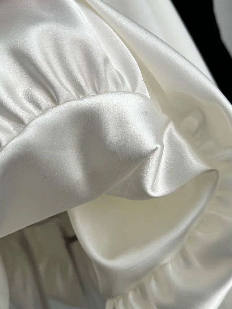 Jupes Courtes Plissées en Satin pour Femme, Tutu, Couleur Unie, Beige, à la Mode, Nouvelle Collection Printemps Été 2025, Y2K