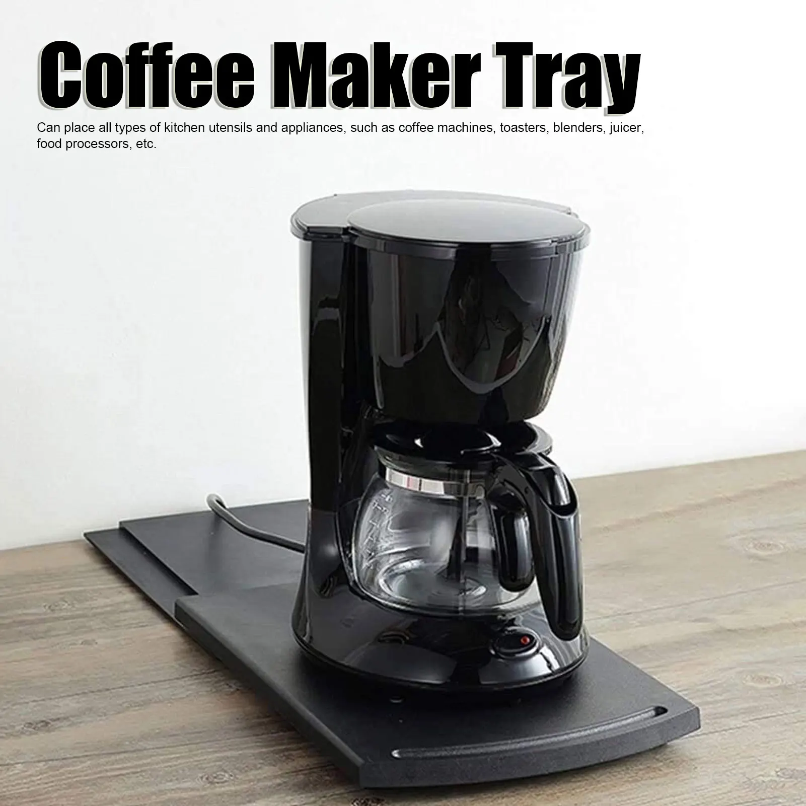 Sliding Coffee Maker Tray Mat Countertop Coffee Machine Appliance Moving Holder