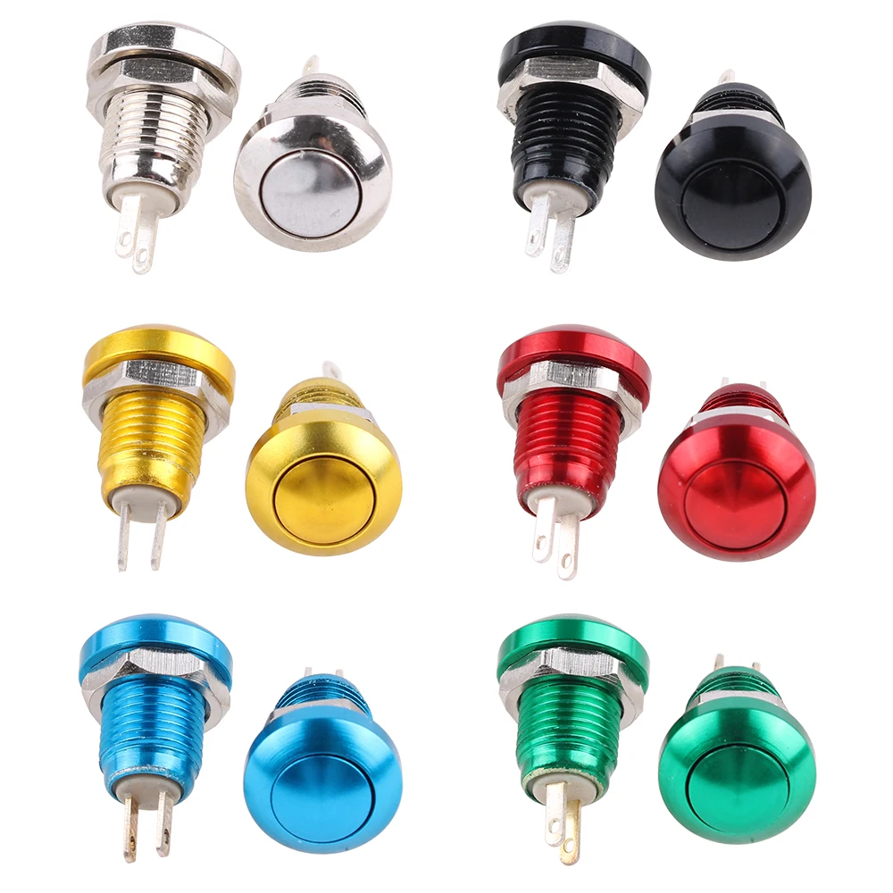 8mm Momentary Waterproof Metal Horn Doorbell Bell Push Button Switch Car Auto Engine PC Power Start Home appliance