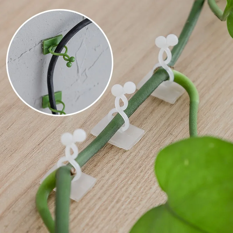 10pcs/set Plant and Green Plant Fixer, Green Basket Vine Climbing, Wall Hanging Style Household Universal Hook Plant Trellis