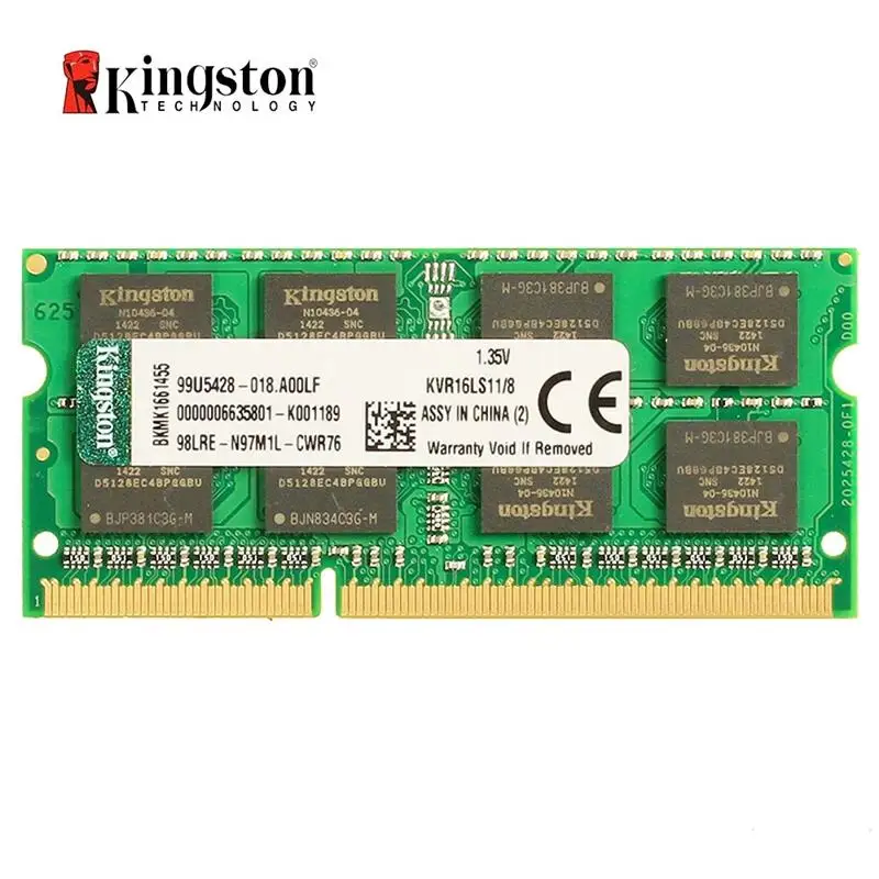 Kingston DDR3L 8GB 1600Mhz DDR3 8 GB Low Voltage SO-DIMM Notebook Ram (KVR16LS11/8GB)