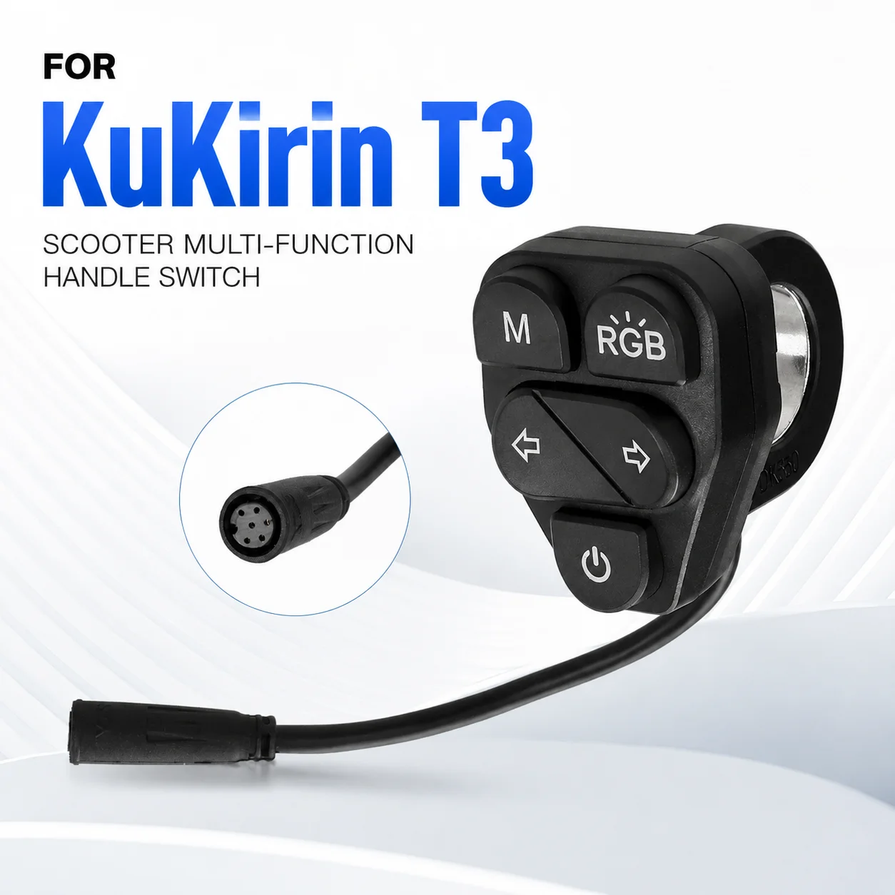 For KuKirin T3 Scooter Multi-Function Handle Switch Power/M/RGB/Turn Signal Control Replacement Accessory