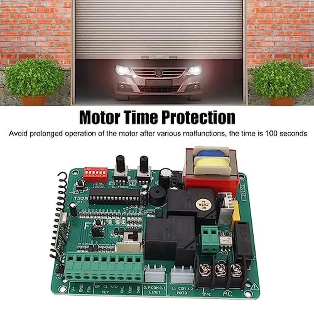 Electric Sliding Gate Control Board with LED Status Indicators Safety Reverse Function and Two Compatible Remote Controllers