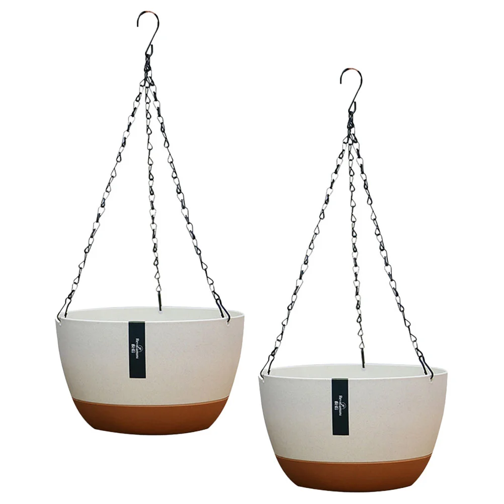 

2 Sets Novel Flower Pot Garden Decoration Hanging Plants Flowerpot Hydroponics Parlor Pots Plastic Type Planter