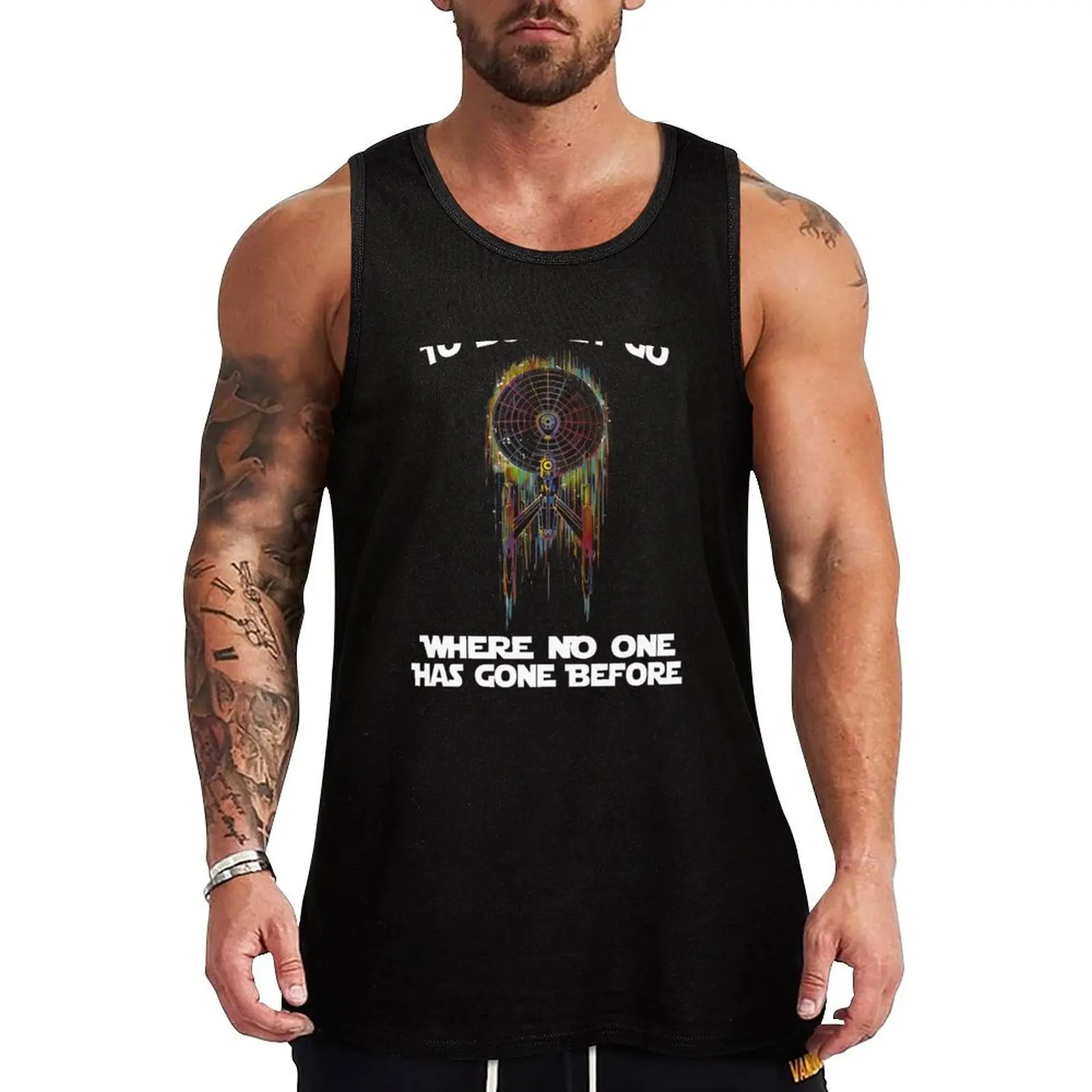 

To boldly go where no man has gone before Tank Top clothing men plain t-shirt sports t-shirts for men