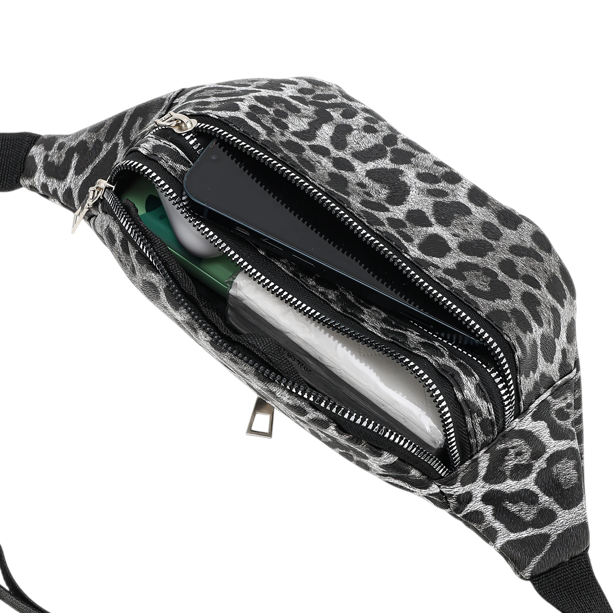 X Autohaux ليوبارد نمط حزمة مراوح أسود أبيض 1 قطعة #5