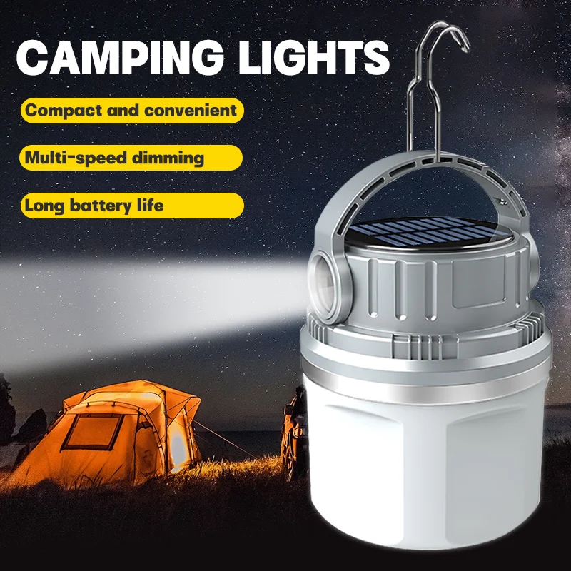 

USB Rechargeable LED Camping Lights Powerful Tent Light Portable Emergency Night for Outdoor BBQ High-Power Night Market Light