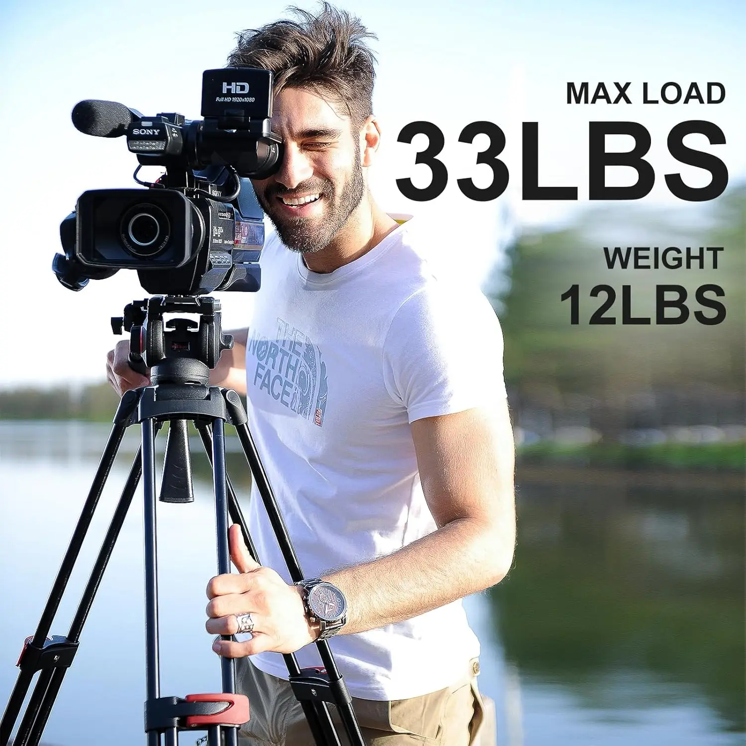 Tripod tugas berat untuk kamera, Tripod Video dengan kepala halus, Tripod tugas berat aluminium