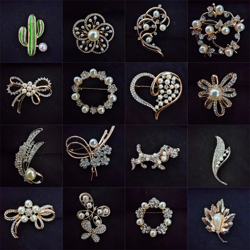 

Brooch High-Grade Light Luxury Business Suit Corsage Flower Pearl Clothing Pin Versatile Accessories Wholesale