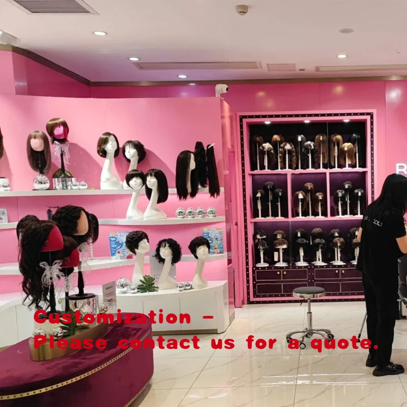custom.One Stop Full Store Solution Wig Display Cabinet Custom Design Hair Salon Display Shelf Hair Dye Product Display Stand