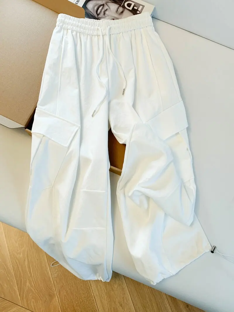 

Casual Wide Leg Pants Women's Spring Outerwear Workwear Sports Trousers Footed Loose Fit Comfortable Breathable Cotton