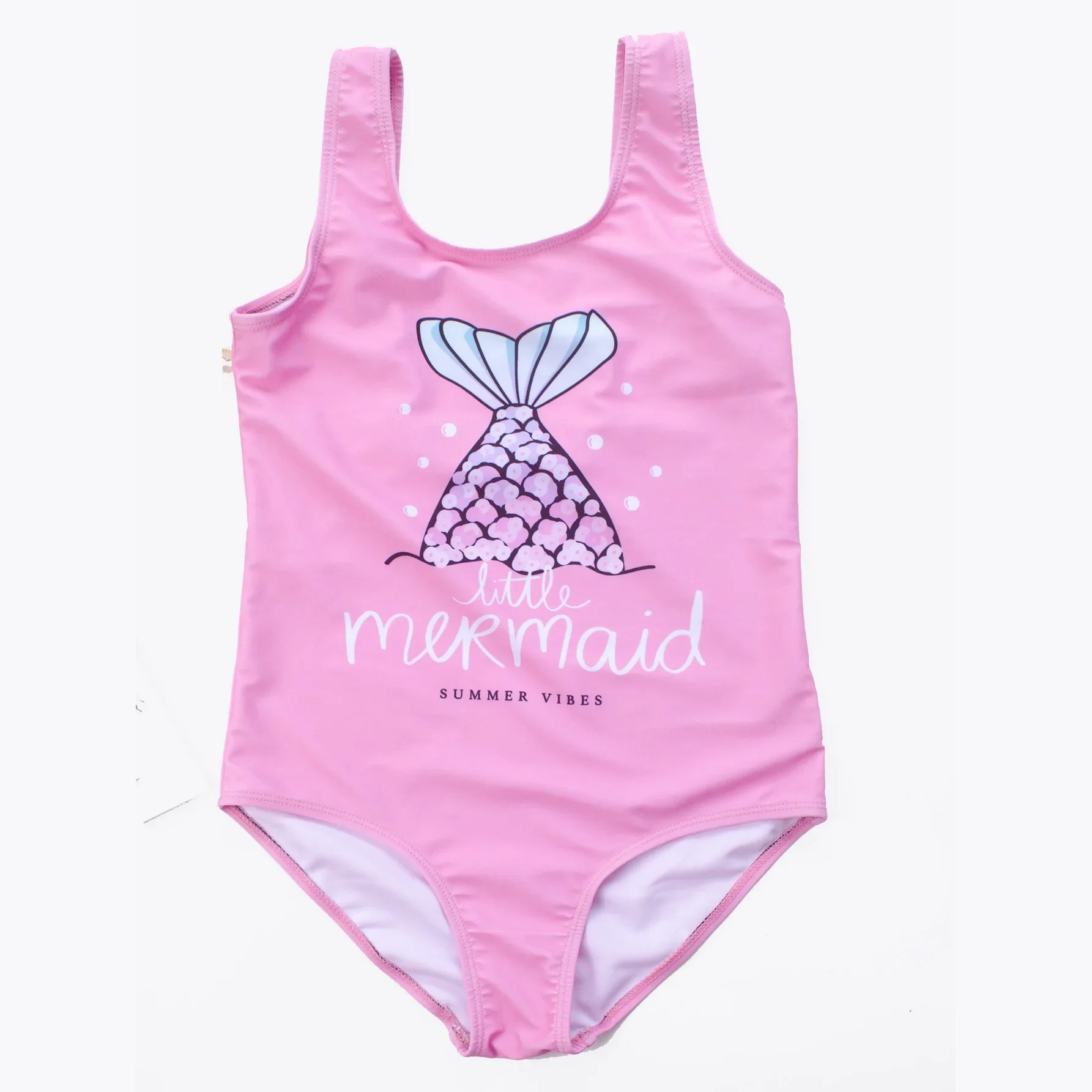 2025 جديد ملابس سباحة للأطفال مطبوعة ملونة للفتيات الصيف قطعة واحدة مثلث ملابس السباحة موضة الكرتون أكمام ملابس سباحة للفتيات