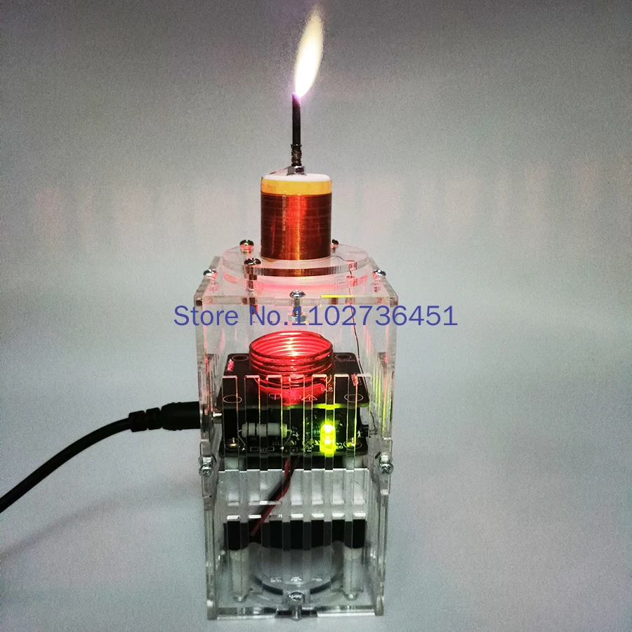 Long Running Tesla Coil Hfsstc Electronic Candle High Frequency Plasma Flame Teaching Diy