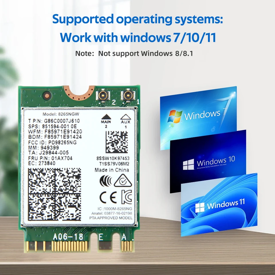 For Intel 8265 AC8265 8265NGW NGFF for M.2 867M Wifi Card WIFI