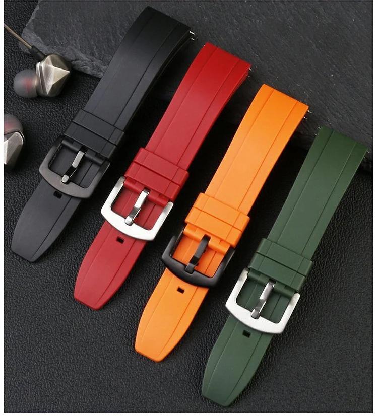 

Rubber Watch Strap 20mm 22MM 24MM For rolex omega seiko Tissot Huawei silicone Bracelet waterproof Soft quick release Wristband