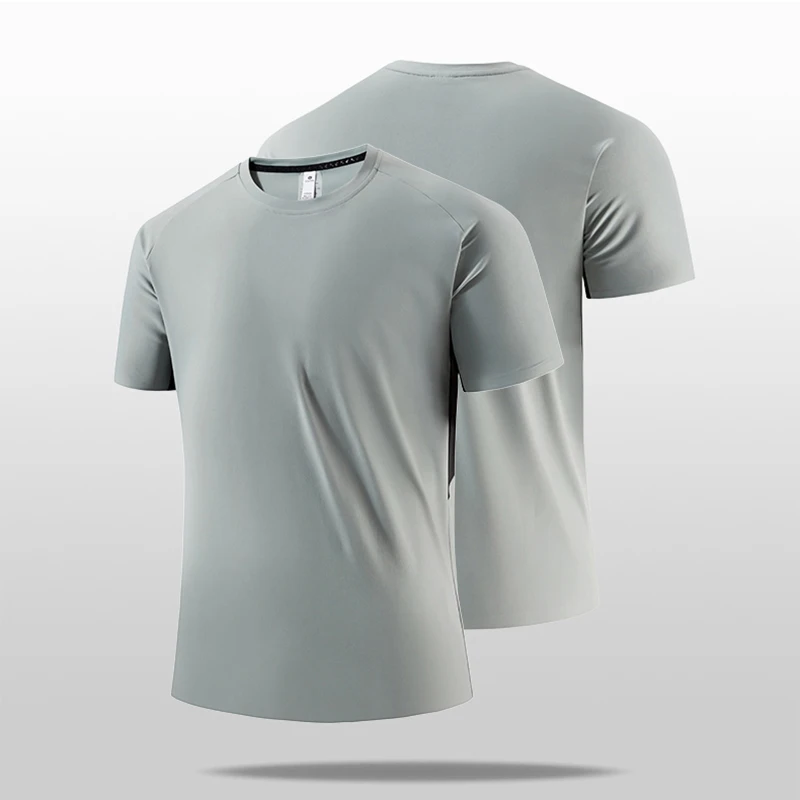 

2025 Men's Quick-Dry Breathable T-Shirt Stretch Casual Crew Neck Tee Solid Color Basic Top 4 Colors