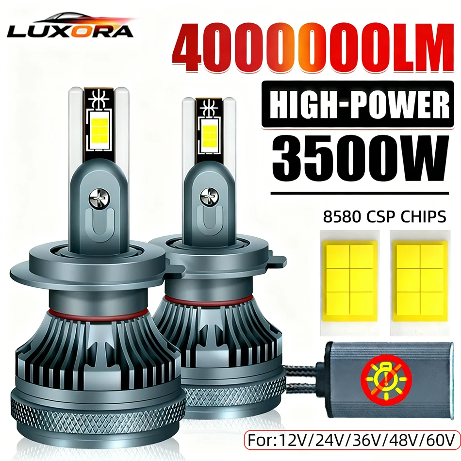 

New H4 H7 H11 Car Lights Canbus CSP Chip 12V 24V 36V 60V High Power Headlight for H1 H3 HB3 HB4 9005 9006 H4 9012 Auto Headlamp