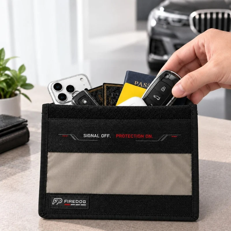 RFID Faraday Bag Car Key Signal Blocker Pouch Anti Scan Anti Theft Shielding Case Portable Signal Blocking Storage Bag for Phone