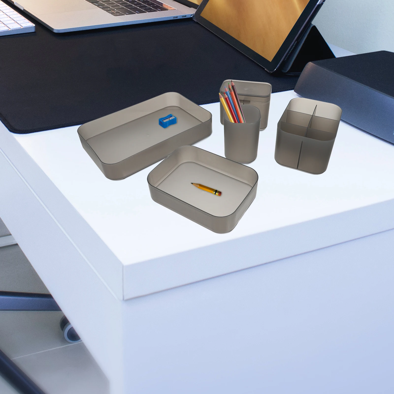 

5pcs Desktop Organizer Box Makeup Brushes Pens Nail Art Tools Storage Brush Pen Holder Cosmetics Container Desk Pen Holder