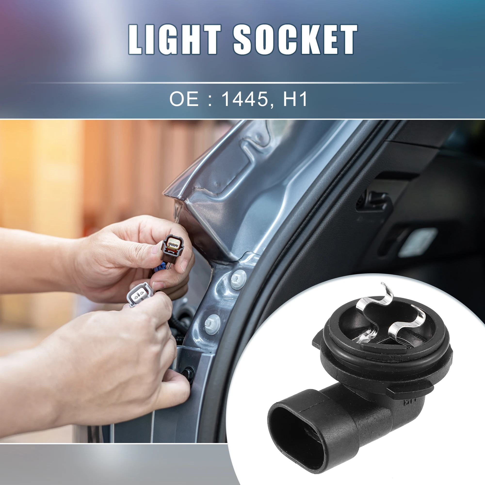 X Autohaux Fog Light Bulb Holder Socket 1445, H1 for Automotive Car Vehicle Plastic Black