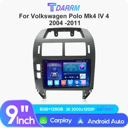 Android12 Car AutoRadio For Volkswagen Polo Mk4 IV4 2004-2011 GPS Navigation Carplay Wirerless Multimedia Video Player No Canbus