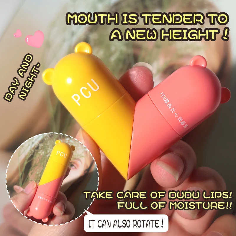 Cute Nourish Double Ended Lip Balm Lipstick Moisture Not Greasy Reduce Lip Liner Professional Lipbalm Lip Care Makeup Cosmetics