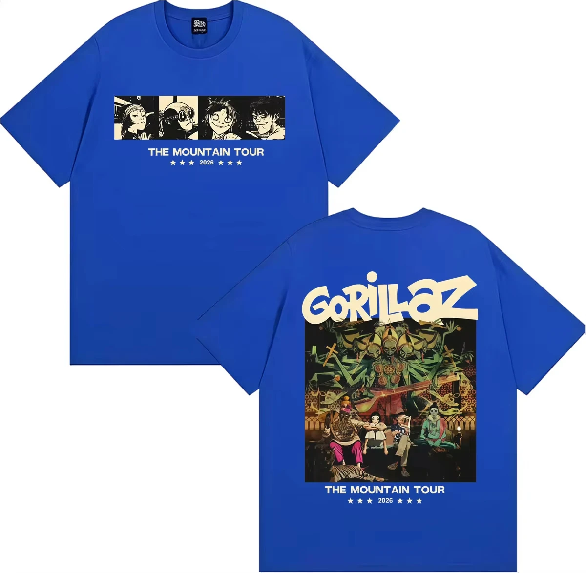 Gorillaz Band The Mountain Tour Graphic 2026 T-Shirt, 100 % Baumwolle, Unisex-T-Shirt für Herren und Damen, Y2k, beliebtes, lässiges Fan-T-Shirt mit O-Ausschnitt – Detail 11
