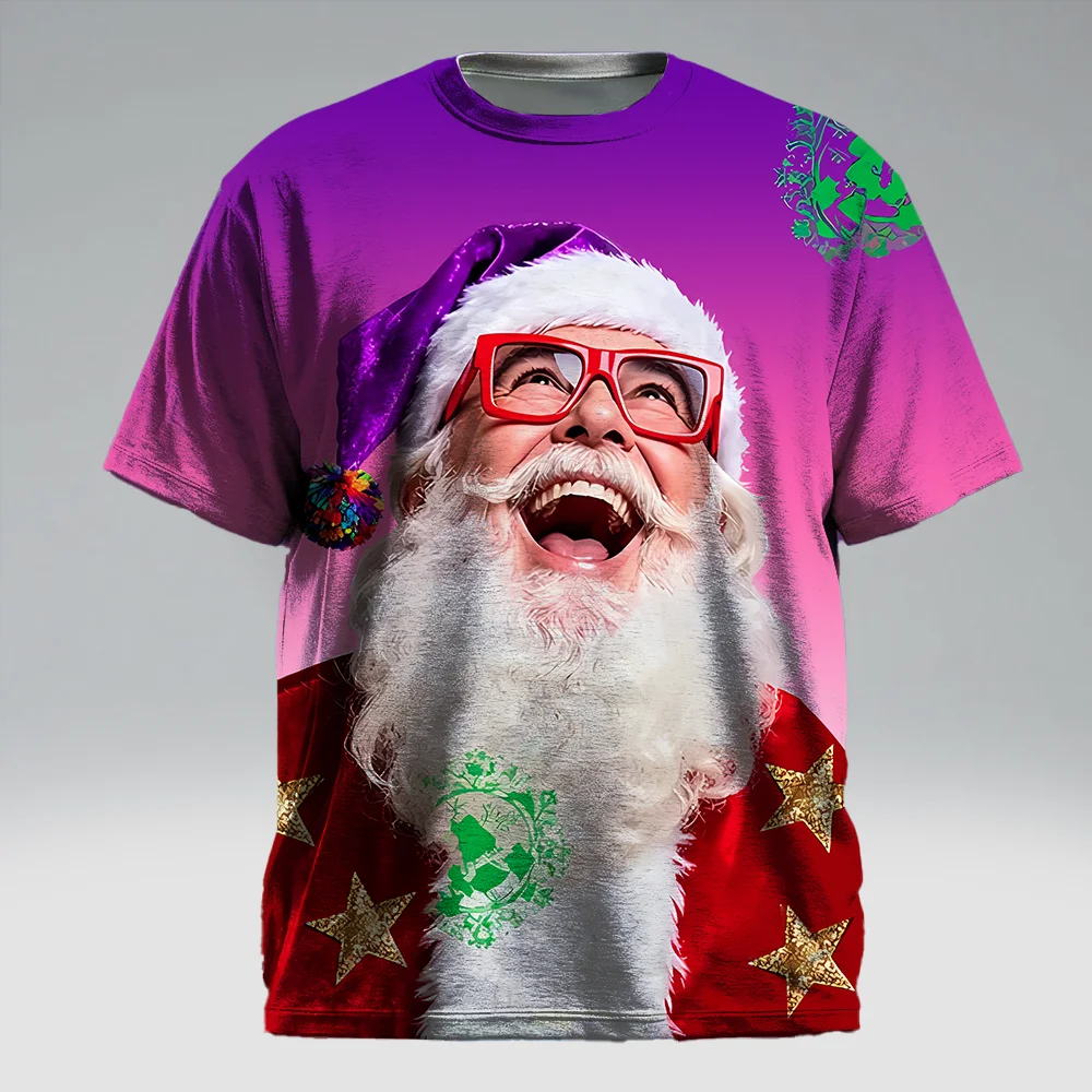 

S-9xl plus size Big & Tall Short Sleeve (Christmas Element)Stylish Red-Green Hues, Lightweight, Fits Guys for All-Day Comfort