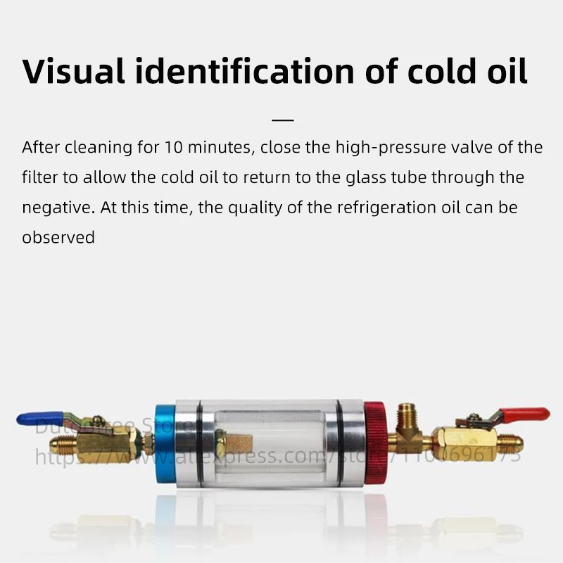 Imagem -04 - Ferramenta Automotiva ar Condicionado Refrigeração Óleo Filtração Analyzer Detecção de Pureza de Óleo Refrigerante Dispositivo de Purificação