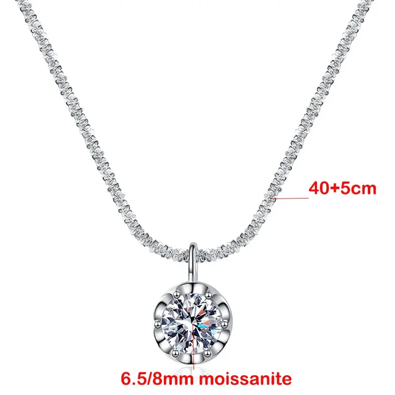 TFGLBU 1/2CT Glassic Sparkling Round Cut Moissanite Pendant for Women Test Passed Lab Grown Diamond 925 Sterling Silver Elegant