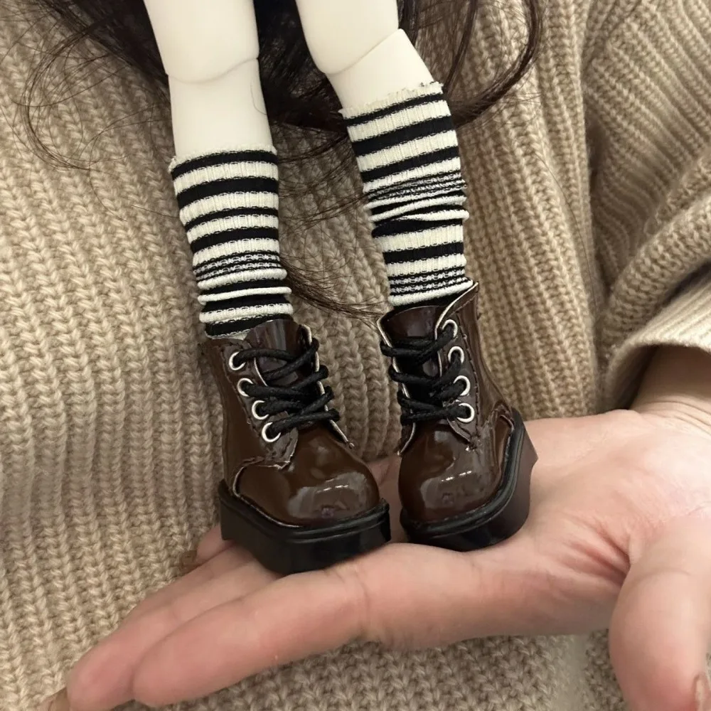 Internal length 4.4*2cm Doll Shoes Boots Fashion 3 Colors Dolls Bright Leather Boots Dress Up Footwear for 1/4 BJD Dolls