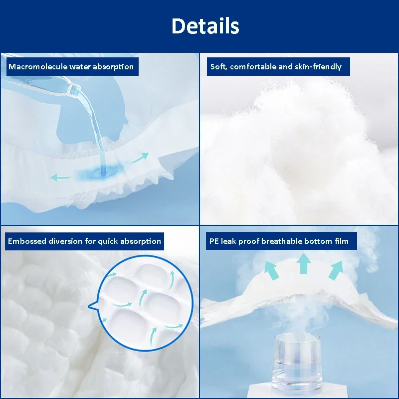 10Pcs ผู้ใหญ่ Incontinence ชุดชั้นในผู้ใหญ่ผู้สูงอายุผ้าอ้อม,ดูดซับสูง,Leak Cuff ขนาดใหญ่ XL