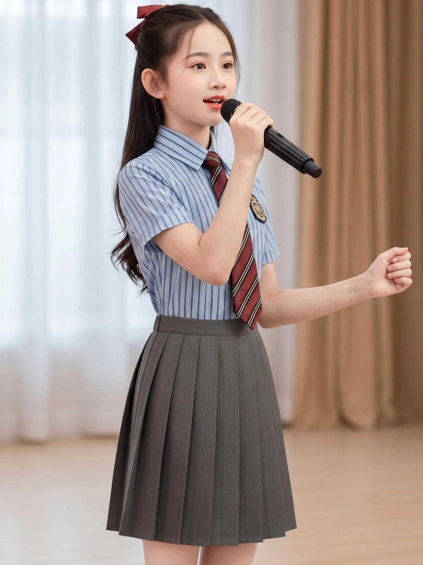 

Children's Day Performance Costume National Costume Female Primary School Student Chorus Host Outfit Patriot Speech