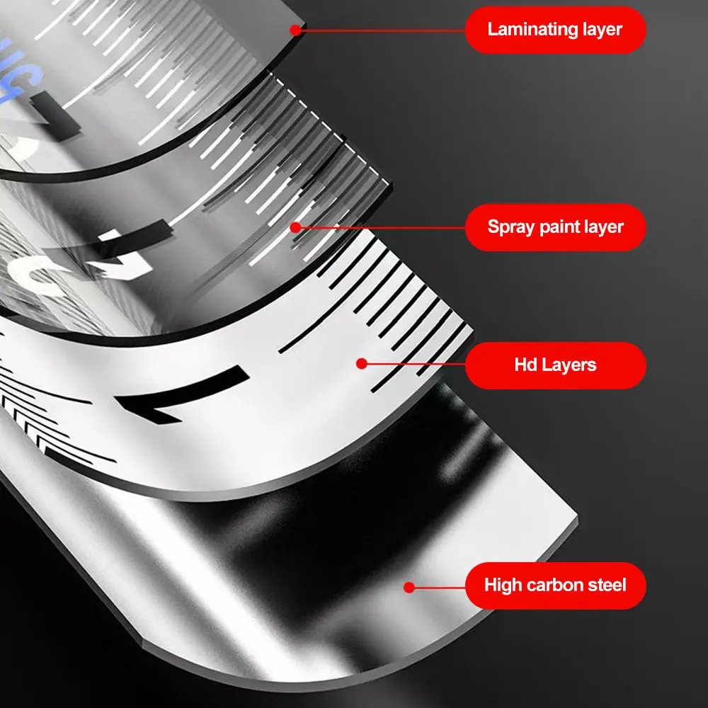 Metro a nastro in acciaio fluorescente 5m 10m righello metrico retrattile strumento di misurazione della lavorazione del legno su entrambi i lati righello del misuratore autobloccante