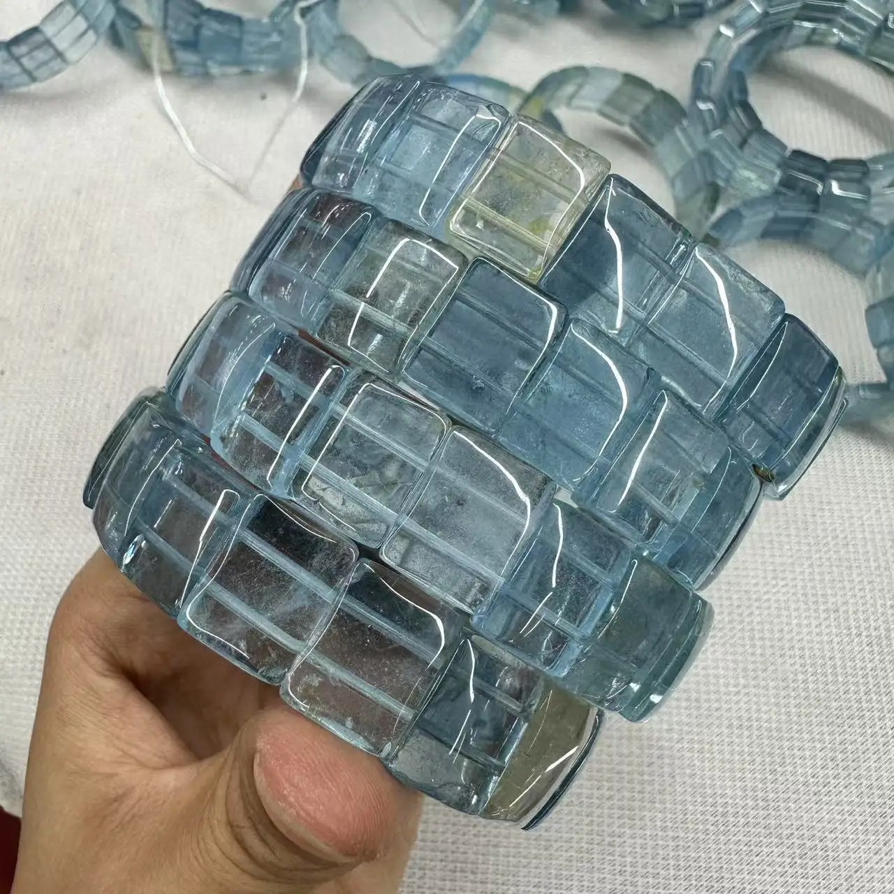 

Natural Mix Blue Topaz Square Beads AAAAA Bangle Loose Jewelry Woman Making DIY Bracelet Gift Accessories Fashion Elegant