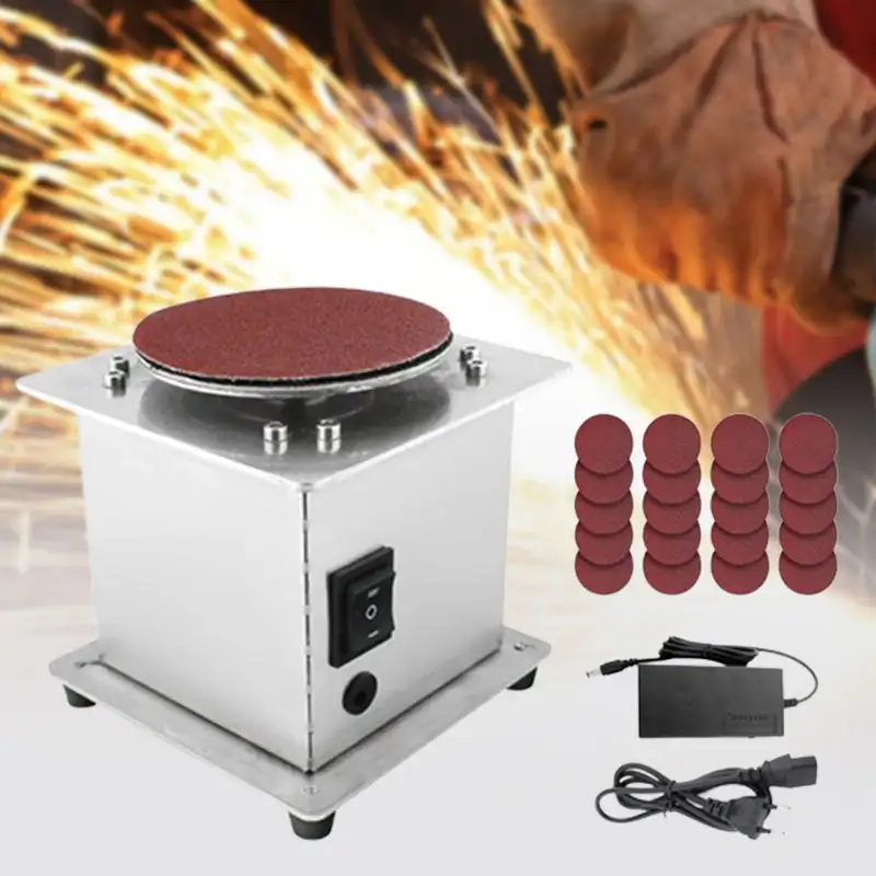 Mini Disc Sander 5 inch Electric Small Sanding Disc Machine 6000RPM for Wood Metal Knife Stone Grinding Cutting Carving Polish